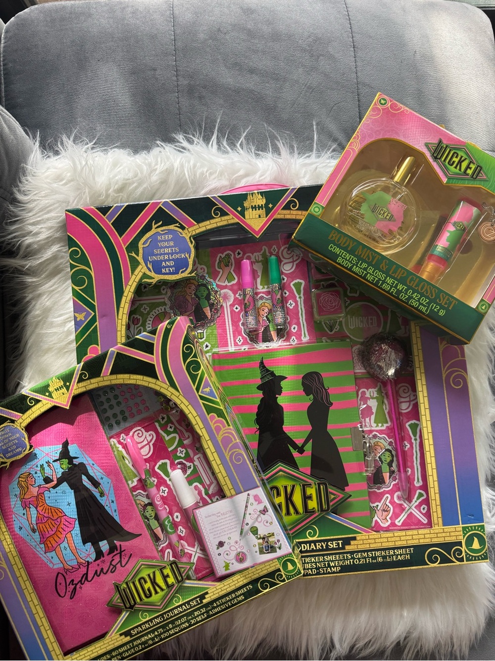 WICKED bundle of Diary set, journal set & lip gloss and body mist
